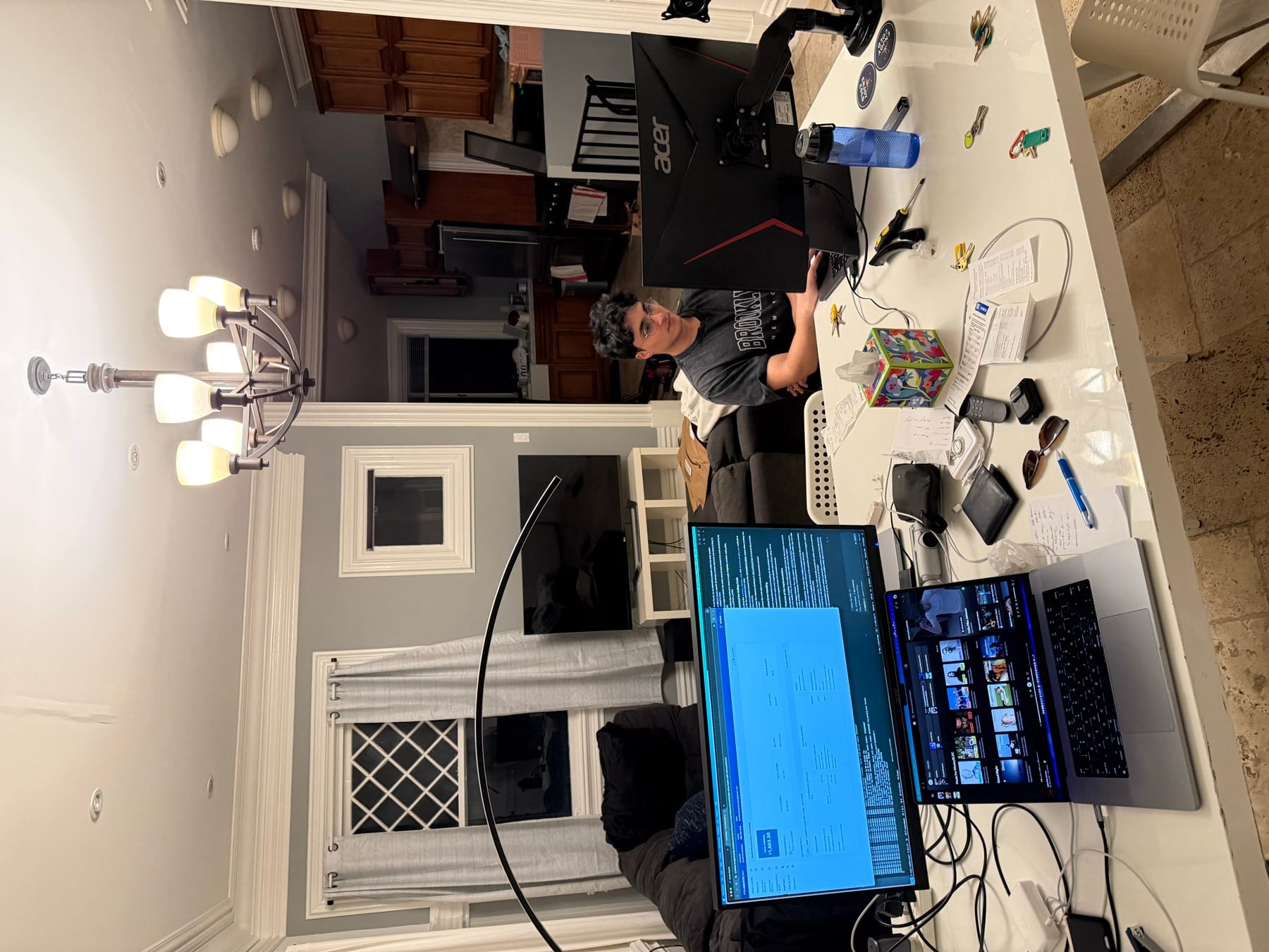 Acorn Alley living room arranged as a coworking space